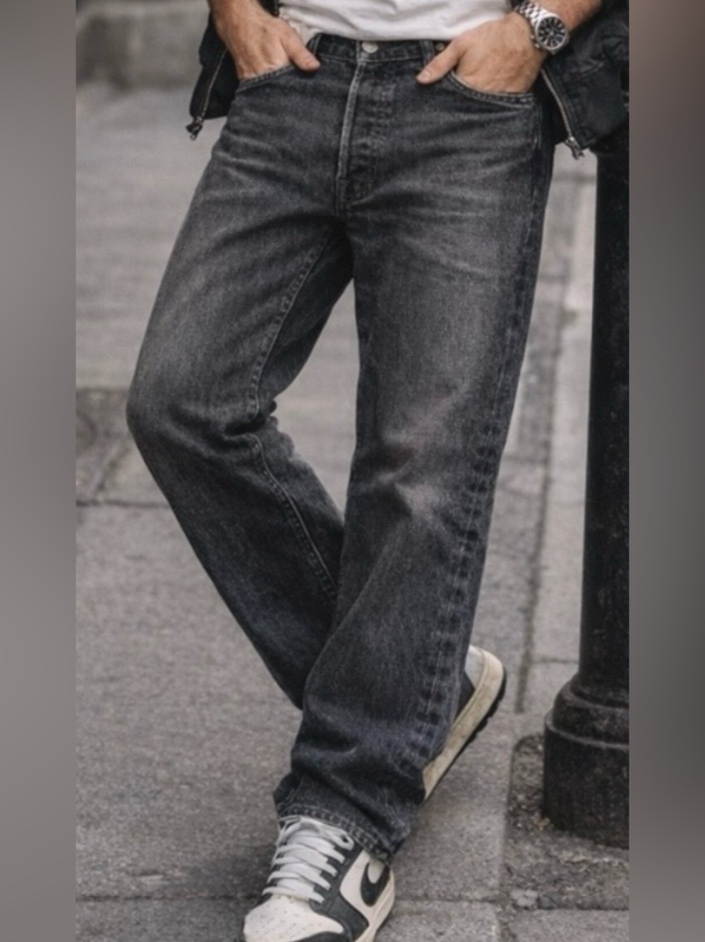 Levi’s 501 Jeans W36 L32 Black Wash Button Fly Straight Leg Vintage Fade